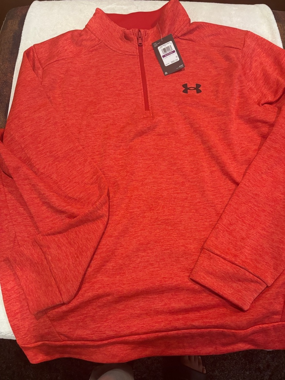 Under Armour Red Heather 1/4 Zip Performance Pullover